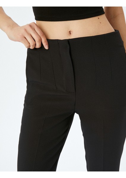 Slim Fit Yüksek Bel Cepli Cigarette Kumaş Pantolon indirimleri