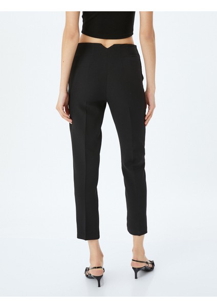 Slim Fit Yüksek Bel Cepli Cigarette Kumaş Pantolon fırsatları