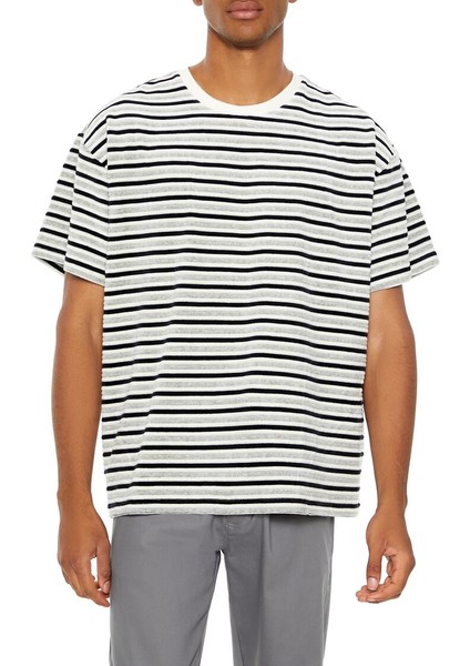 Oversize Çizgili Tişört