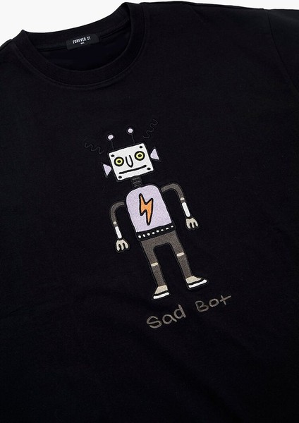 F21 Sad Bot Baskılı Tişört fiyatları
