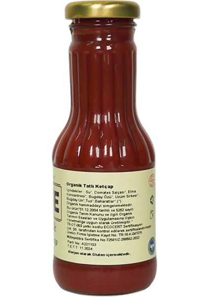 Organik x 2 Adet Ketçap 280 gr