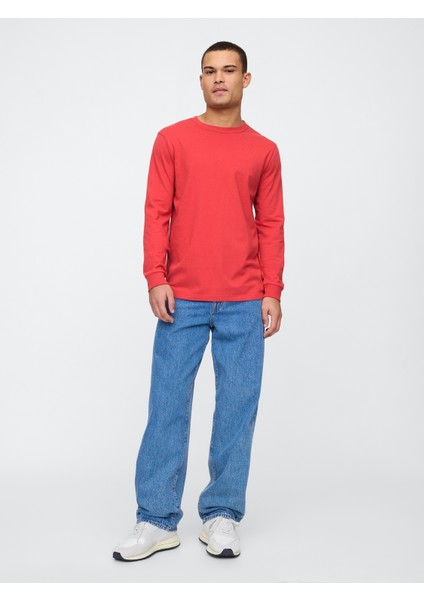 Erkek Kırmızı Everyday Soft Sıfır Yaka T-Shirt fırsatları