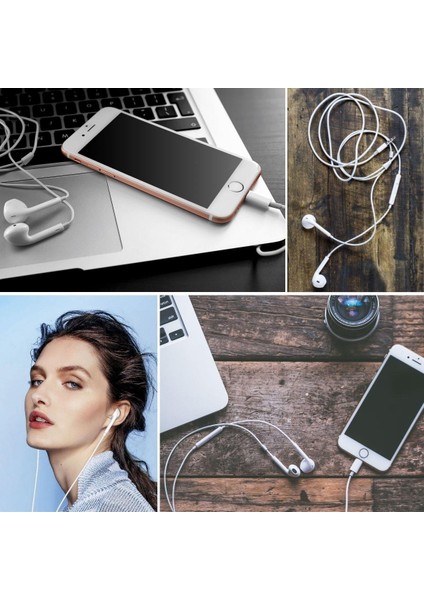 Iphone Ucu Çıkışlı Pop Up Kulakiçi Yumuşak Kontrol Tuşlu Kulaklık (4767)