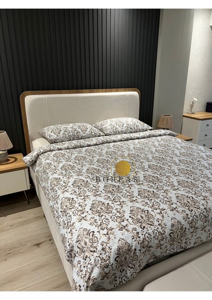 Pamuklu Çarşafı Lastikli Çift Kişilik Nevresim Takımı L Premium Bianca