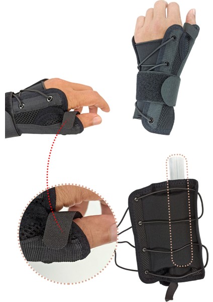 El Bilek Splinti Airtex Siyah Sağ Taraflı Bileklik ve Başparmak Destekleyici Korsesi fiyatları