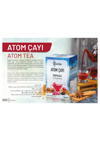 %100 Doğal Küp Formunda Propolisli Atom Çayı 150 Gr.