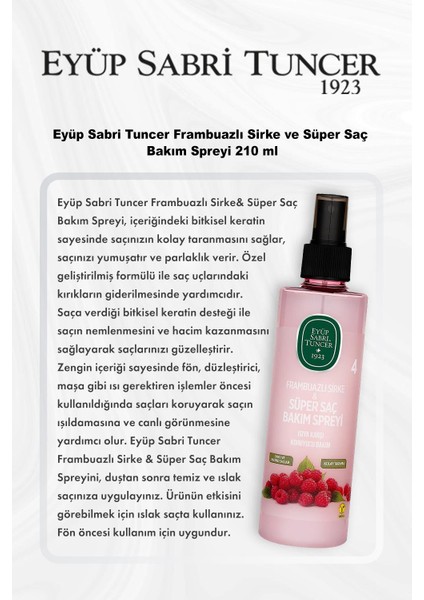 Frambuazlı Sirke ve Süper Saç Bakım Spreyi 210 ml 5 Al 4 Öde ve Rosie Pamuk