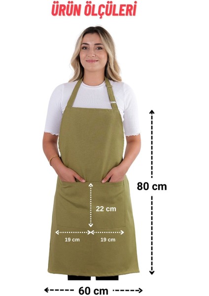 Simple 3'lü Set Ayar Askılı Cepli Mutfak Önlüğü Seti (2 Eldiven) Şef Garson Kafe Aşçı Barista