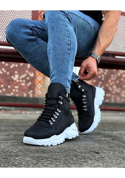 J07 Bağcıklı Ortopedik Taban Suya ve Soğuğa Dayanıklı Günlük Kışlık Erkek Bot Bt Siyah modelleri