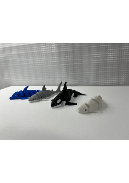 4'lü Mini, Hareketli Balık Oyuncak Paketi (Balık Figürleri)