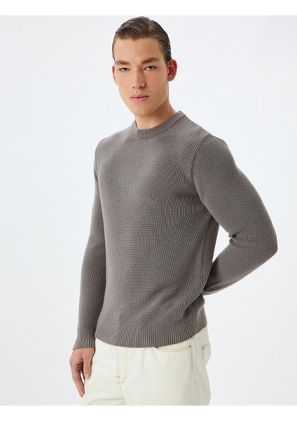 Triko Kazak Basic Bisiklet Yaka Uzun Kollu Yün Karışımlı modelleri