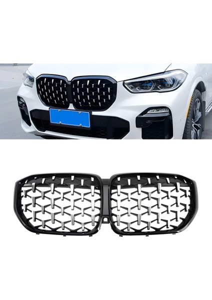 S-Dizayn Bmw X5 G05 Ön Panjur Böbrek Parlak Siyah Çerçeveli Krom Diamond Model 2018 Üzeri