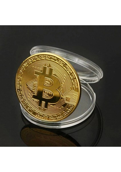 Premium Kalite Ithal Bitcoin Hatıra Madeni Para Gold Renk Koleksiyon Özel Kutulu