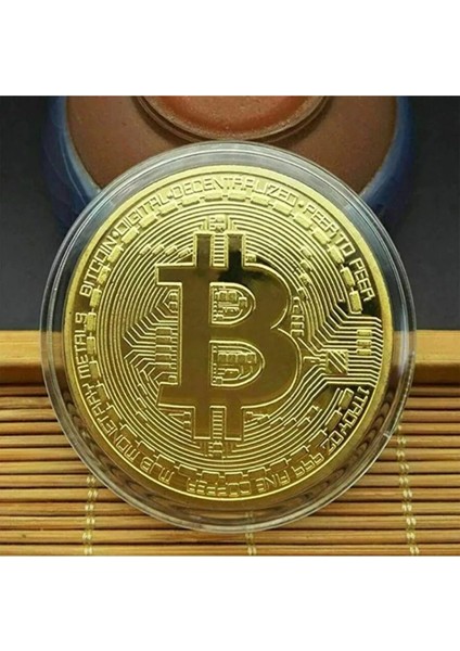 Premium Kalite Ithal Bitcoin Hatıra Madeni Para Gold Renk Koleksiyon Özel Kutulu