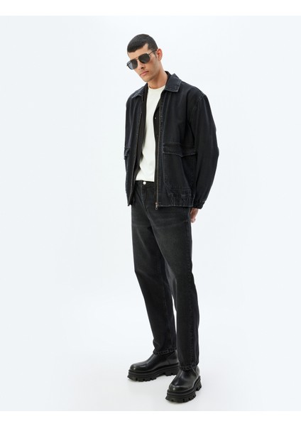 Vintage Straight Kot Pantolon Cep Detaylı Pamuklu