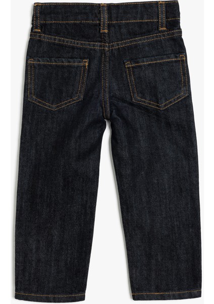 Kot Pantolon Cep Detaylı Beli Lastikli Pamuklu fiyatları