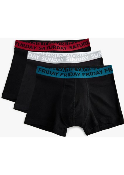 3'lü Boxer Seti Slogan Baskılı Pamuklu