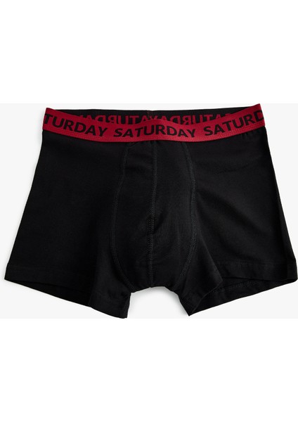 3'lü Boxer Seti Slogan Baskılı Pamuklu