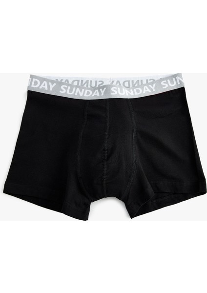 3'lü Boxer Seti Slogan Baskılı Pamuklu
