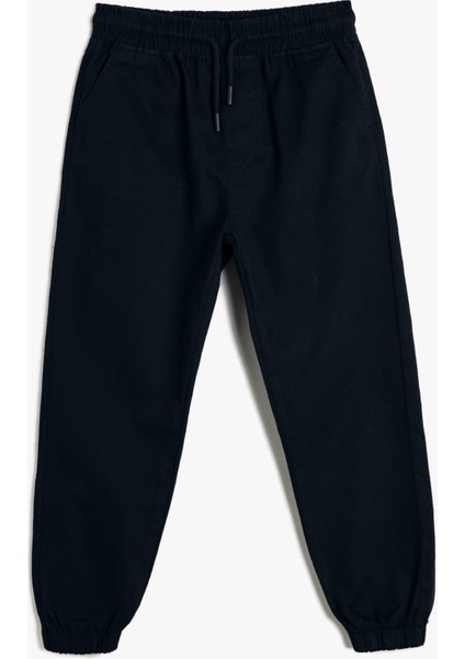 Jogger Pantolon Cepli Pamuklu Beli Lastikli