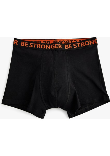 3'lü Boxer Seti Slogan Baskılı Pamuklu