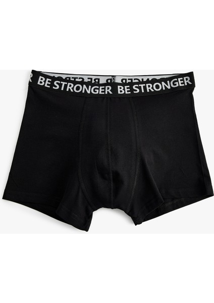 3'lü Boxer Seti Slogan Baskılı Pamuklu