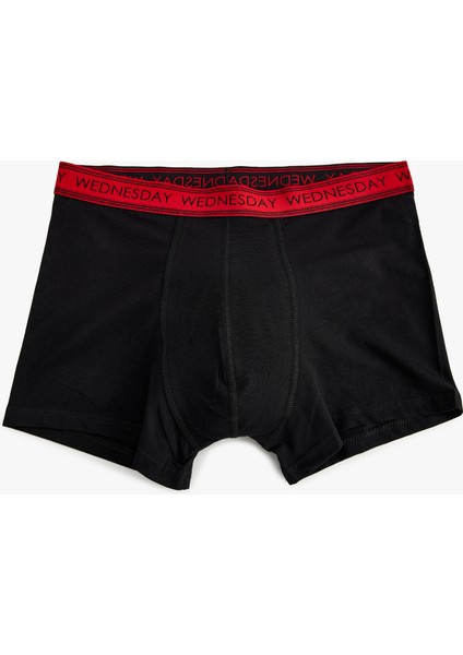 Boxer Seti 5'li Pamuklu Slogan Baskılı Bel Detaylı fiyatları