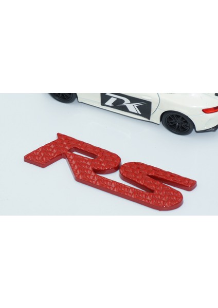 Rs Karbon Desen Bagaj 3m 3D Kırmızı Metal Logo Amblem modelleri