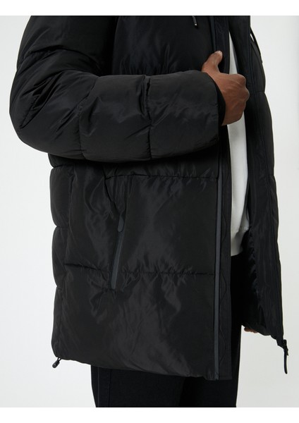 Şişme Mont Kapşonlu Cep Detaylı Uzun Kollu indirimleri