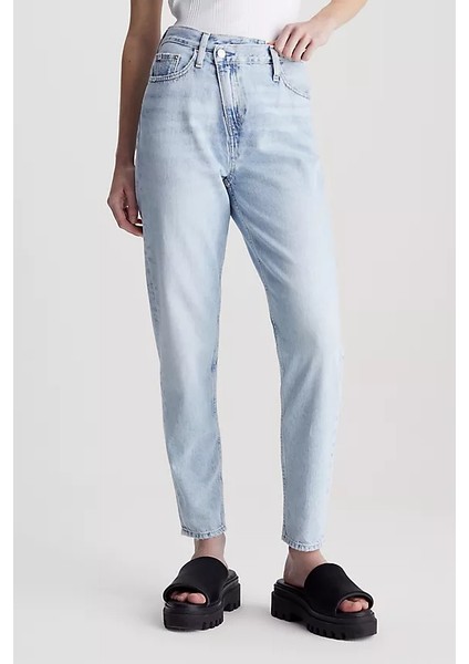 Kadın Streç Yüksek Bel Slim Fit Jeans Kot Pantolon - Açık Mavi