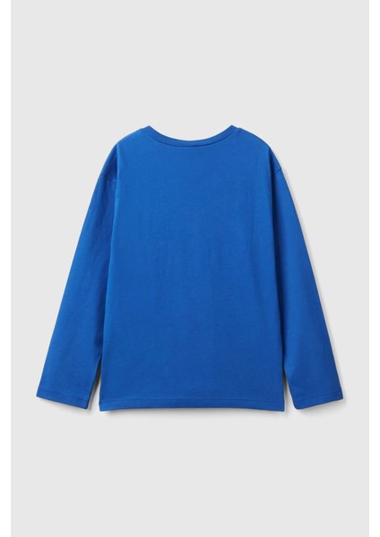 Erkek Çocuk Logolu Spiderman Baskılı Uzun Kollu T-Shirt - Saks Mavi fiyatları