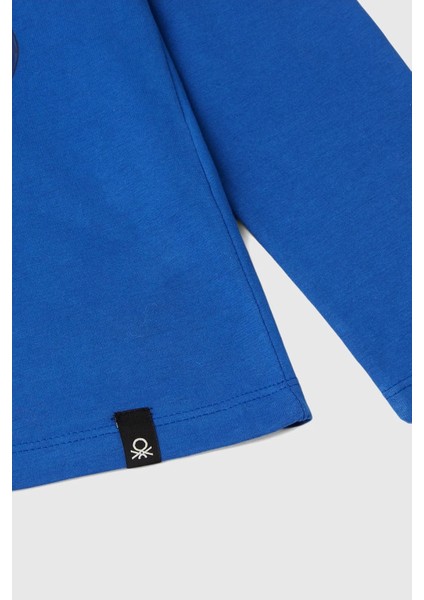 Erkek Çocuk Logolu Spiderman Baskılı Uzun Kollu T-Shirt - Saks Mavi modelleri