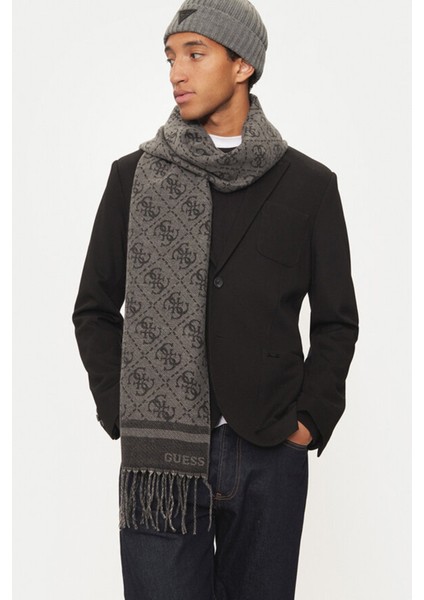 Erkek Mıto 4g Logolu Atkı - Siyah