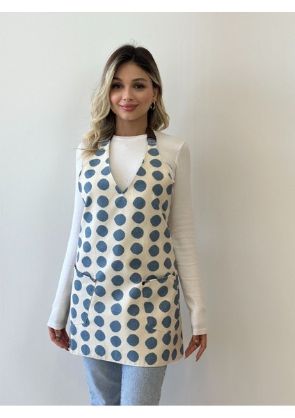 Çok Renkli Pamuklu Puantiyeli Su İtici Kadın Önlük, 65x62 cm fiyatları