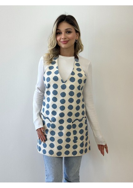 Çok Renkli Pamuklu Puantiyeli Su İtici Kadın Önlük, 65x62 cm modelleri