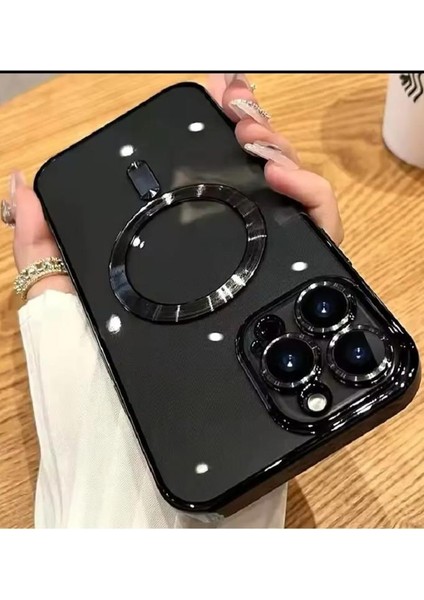 Iphone 15 Pro Uyumlu Kamera Lens Korumalı Magsafe Şarj Destekli Lazer Kapak