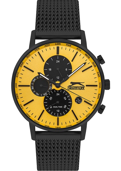 Siyah Hasır Erkek Kol Saati Su Geçirmez