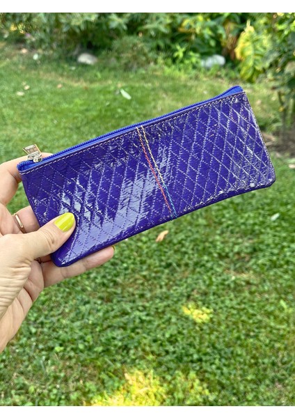 Solo Model Mor Kapitone Rugan Hakiki Deri Kalemlik /mini Makyaj Çantası indirimleri