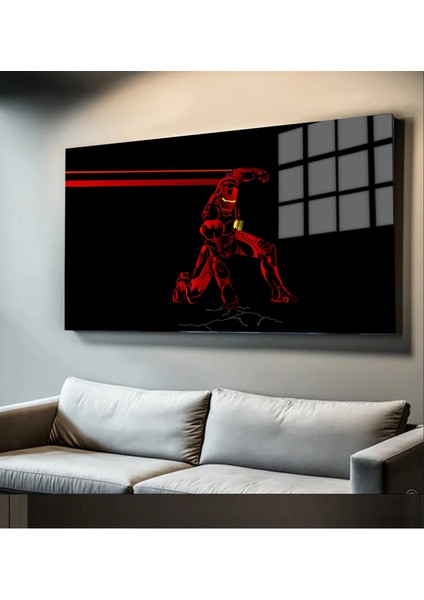 Süper Kahramanlar Yapay Zeka Destekli, 3D Dekoratif Baskı Yatay Cam Tablo 417
