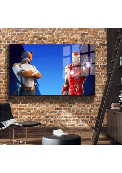 Süper Kahramanlar Yapay Zeka Destekli, 3D Dekoratif Baskı Yatay Cam Tablo 388