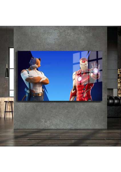 Süper Kahramanlar Yapay Zeka Destekli, 3D Dekoratif Baskı Yatay Cam Tablo 388