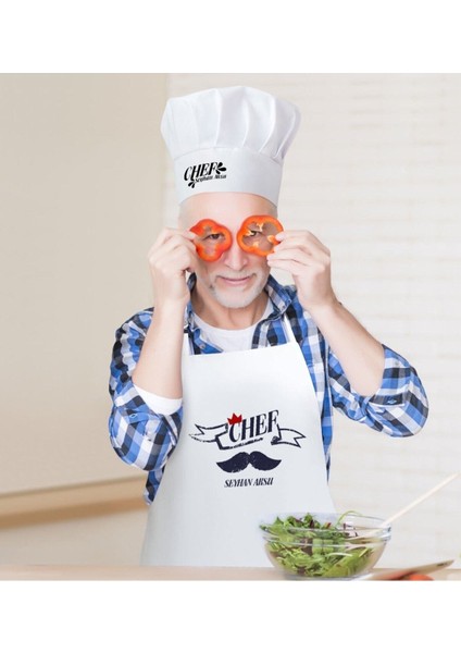 Kişiye Özel Chef Erkek Mutfak Önlüğü ve Aşçı Şapkası Seti-1