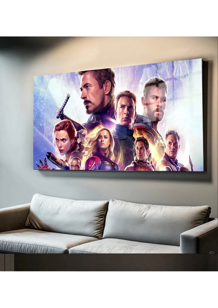 Süper Kahramanlar Yapay Zeka Destekli, 3D Dekoratif Baskı Yatay Cam Tablo 58