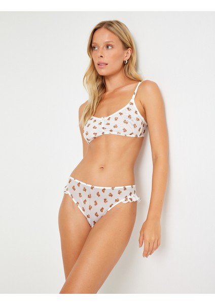 Ayıcık Baskılı Brazilian Külot Tül Fırfır Detaylı fiyatları