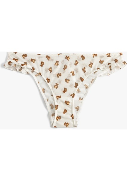 Ayıcık Baskılı Brazilian Külot Tül Fırfır Detaylı indirimleri