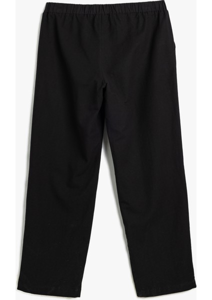 Keten Karışımlı Pantolon Chino Cep Detaylı Beli Bağcıklı fiyatları