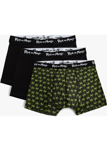 Pamuklu Lisanslı Rick And Morty 3'lü Boxer Seti