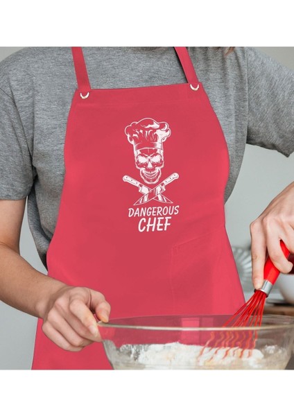 Renkli Pembe Mutfak Önlüğü, Aşçı ve Şefler İçin, 77x150 Boyut