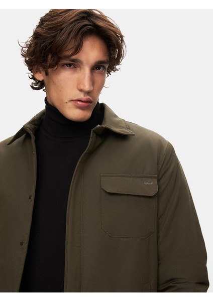 Gömlek Yaka Teknık Yeşil Mont fırsatları