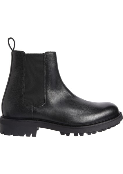 Calvin Klein Deri Siyah Erkek Bot Chelsea Boot Pb